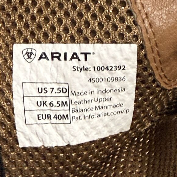 Ariat Men's Sport Pardner Matte Tan Brown Square Toe Cowboy Boots Size 7.5 - Picture 10 of 10